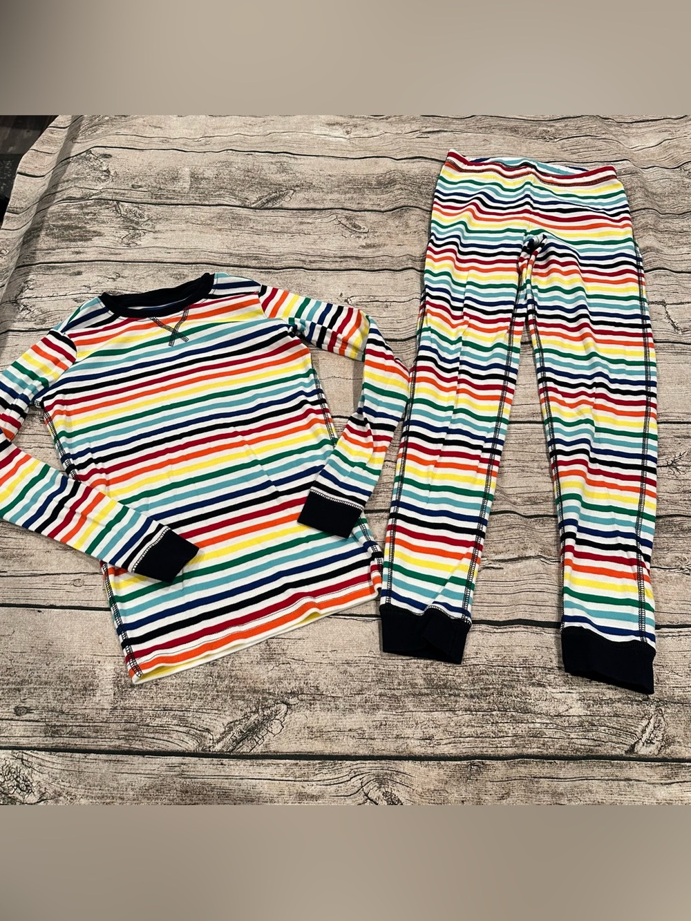 Primary Unisex Kids Rainbow Stripe Pajama Set Size 12